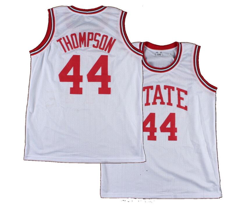 Men Throwback David The Sky Walker Thompson 44 Basketball Jersey State White jerseys